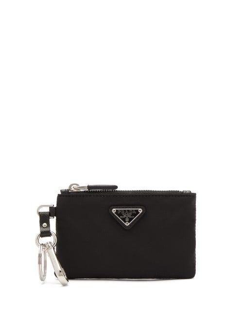 Matchesfashion.com Prada - Logo Plaque Nylon Purse - Mens - Black