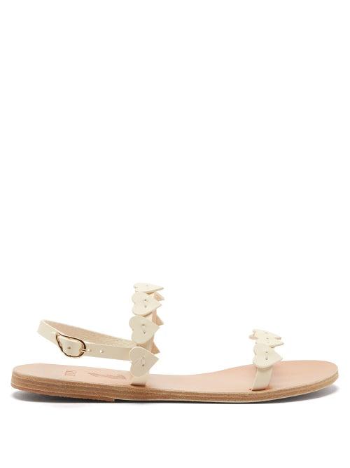 Ladies Shoes Ancient Greek Sandals - X Harley Viera-newton Clio Heart Leather Sandals - Womens - White