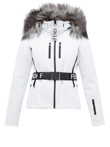 Matchesfashion.com Fendi - Roma Coated Shell Ski Jacket - Womens - White