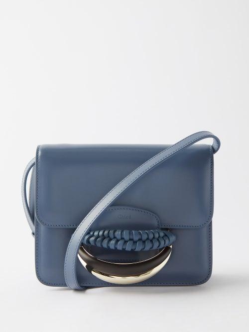 Chlo - Kattie Leather Shoulder Bag - Womens - Navy
