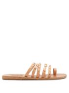 Matchesfashion.com Ancient Greek Sandals - Niki Shell Embellished Leather Sandals - Womens - Tan Multi