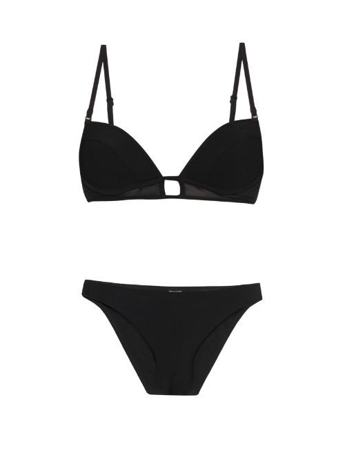 Zimmermann Ticking Bonded Mesh-panel Tulip-cup Bikini