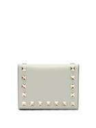 Matchesfashion.com Valentino Garavani - Rockstud Bi-fold Leather Wallet - Womens - Grey