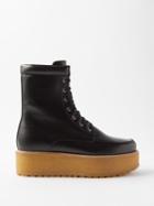 Gabriela Hearst - David 45 Platform Leather Ankle Boots - Womens - Black