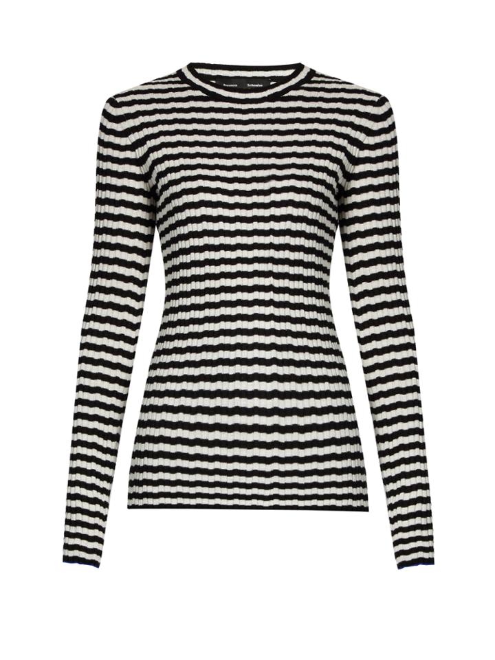 Proenza Schouler Striped Silk And Cashmere-blend Sweater