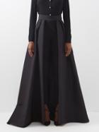 Carolina Herrera - Taffeta Overskirt Silk Trousers - Womens - Black