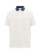 Matchesfashion.com Gucci - Gg-rope Logo Cotton-blend Piqu Polo Shirt - Mens - White