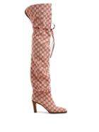 Matchesfashion.com Gucci - Gg Canvas Over The Knee Boots - Womens - Red Multi