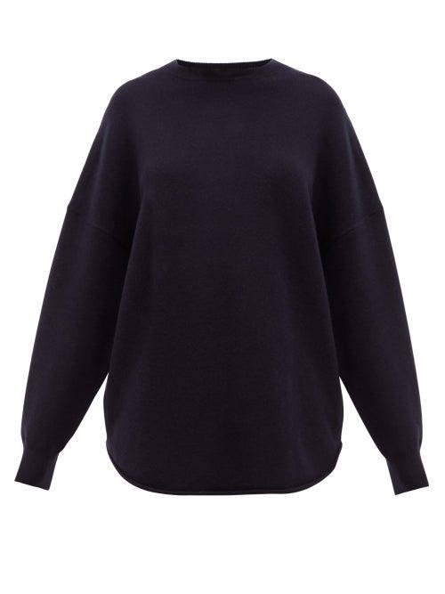 Matchesfashion.com Extreme Cashmere - No.53 Crew Hop Stretch Cashmere Sweater - Womens - Navy