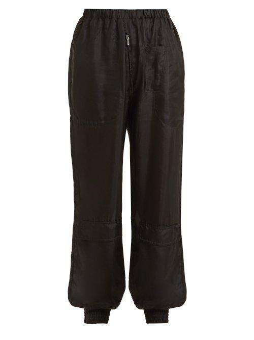 Matchesfashion.com Katharine Hamnett London - Mid Rise Silk Habotai Trousers - Womens - Black