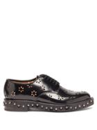 Matchesfashion.com Noir Kei Ninomiya - Laser-cut Polished Leather Derby Shoes - Womens - Black