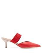Matchesfashion.com Malone Souliers - Maisie Kitten Heel Leather Mules - Womens - Red