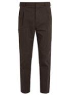 Bottega Veneta Pinstriped Cotton And Wool-blend Trousers