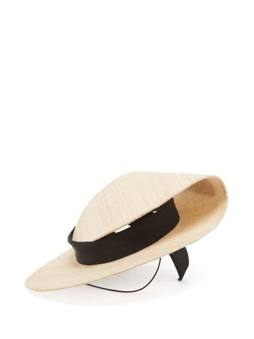 Matchesfashion.com Stephen Jones - Fold Grosgrain-bow Straw Boater Hat - Womens - Beige