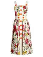 Dolce & Gabbana Floral-brocade Button-detail Midi Dress