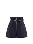 Matchesfashion.com Isabel Marant Toile - Parana Paperbag-waist Cotton-blend Shorts - Womens - Black