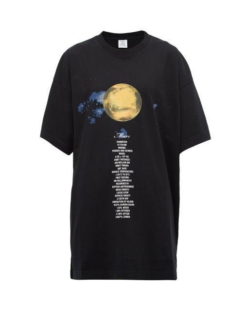 Matchesfashion.com Vetements - Mars Oversized Cotton Jersey T Shirt - Womens - Black Multi