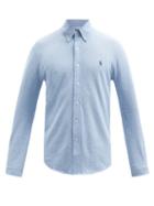 Matchesfashion.com Polo Ralph Lauren - Logo-embroidered Cotton-mesh Shirt - Mens - Light Blue