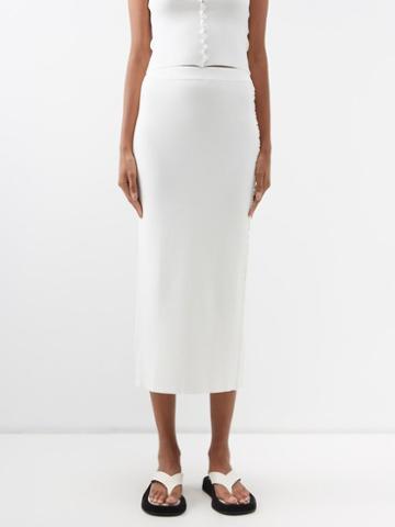 Altuzarra - Bisa Buttoned Knit Midi Skirt - Womens - White