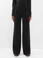 Chlo - Recycled Cashmere-blend Wide-leg Trousers - Womens - Black