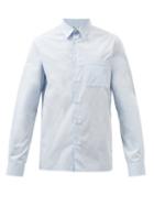 Another Aspect - Patch-pocket Organic-cotton Shirt - Mens - Light Blue