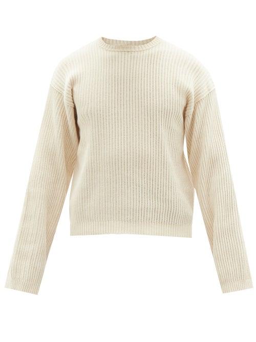 Rick Owens - Ribbed Recycled-cotton Sweater - Mens - Cream