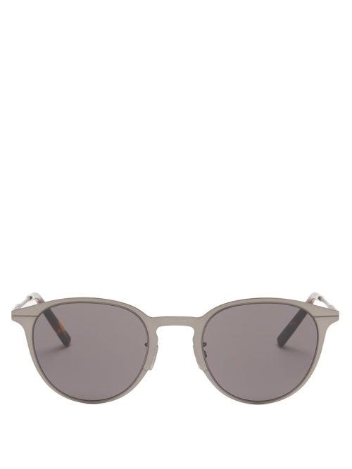 Matchesfashion.com Dior - Dioressential Round Metal Sunglasses - Mens - Dark Grey