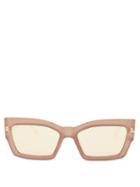 Matchesfashion.com Dior Eyewear - Catstyledior2 Mirrored Rectangular Sunglasses - Womens - Light Brown