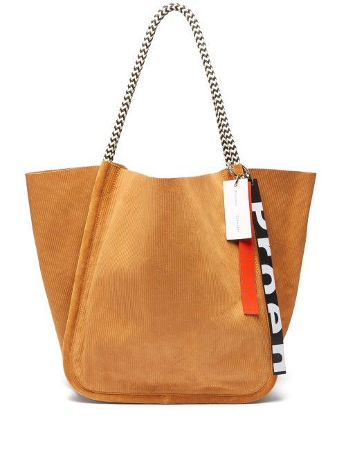 Matchesfashion.com Proenza Schouler - Large Corduroy Effect Suede Tote Bag - Womens - Tan