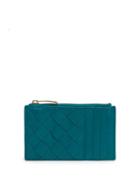 Matchesfashion.com Bottega Veneta - Zipped Intrecciato Leather Cardholder - Womens - Dark Green