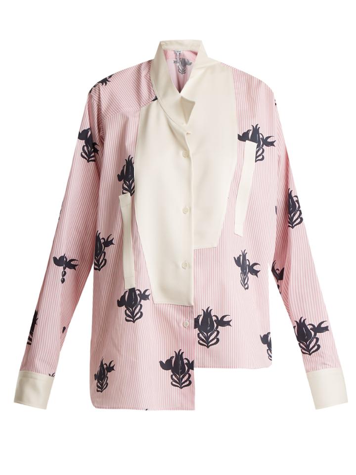 Loewe Striped And Floral-print Cotton Shirt