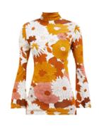Matchesfashion.com Dodo Bar Or - Brigitte Floral Print Turtleneck Top - Womens - Brown Multi