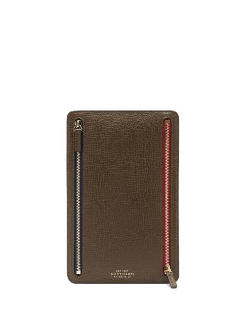 Matchesfashion.com Smythson - Ludlow Zipped Leather Currency Pouch - Mens - Dark Green