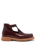 Hereu - Aileo Sport T-bar Leather Chukka Boots - Mens - Burgundy