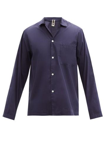 Mens Basics Tekla - Organic Cotton-poplin Pyjama Top - Mens - Navy