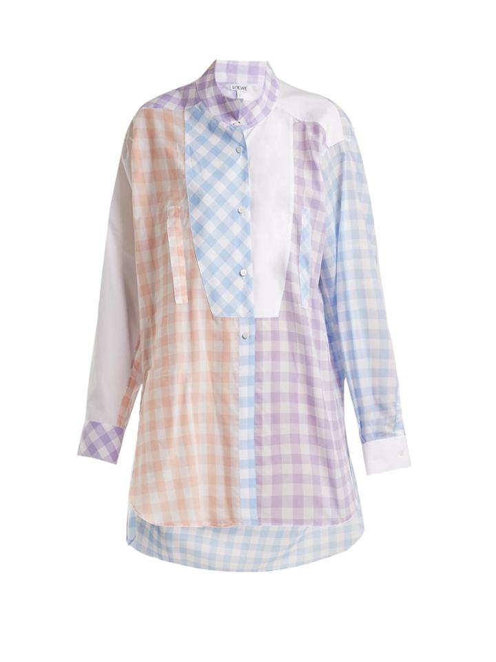 Loewe Asymmetric-detail Gingham Woven Shirt