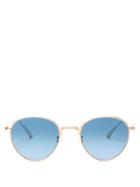 Matchesfashion.com The Row - X Oliver Peoples Brownstone 2 Round Sunglasses - Womens - Blue