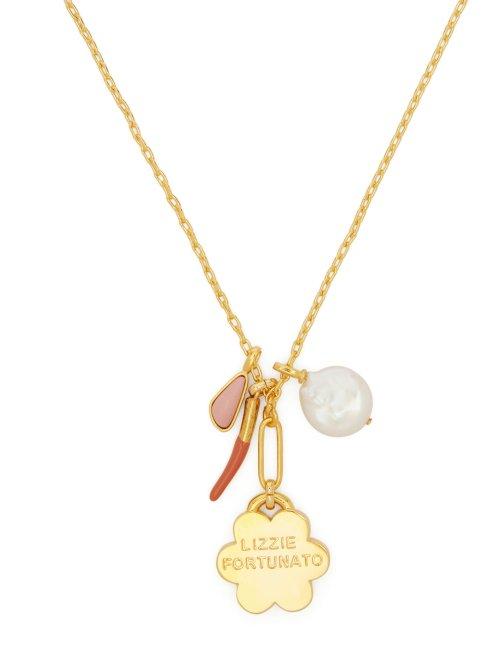 Matchesfashion.com Lizzie Fortunato - Mariner Charm Gold Plated Necklace - Womens - Blue