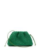 Matchesfashion.com Bottega Veneta - The Pouch Mini Boucl-raffia Clutch - Womens - Green