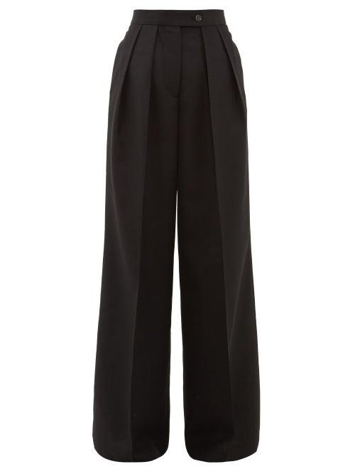 Matchesfashion.com Acne Studios - Pristine Pleated Canvas Wide Leg Trousers - Womens - Black