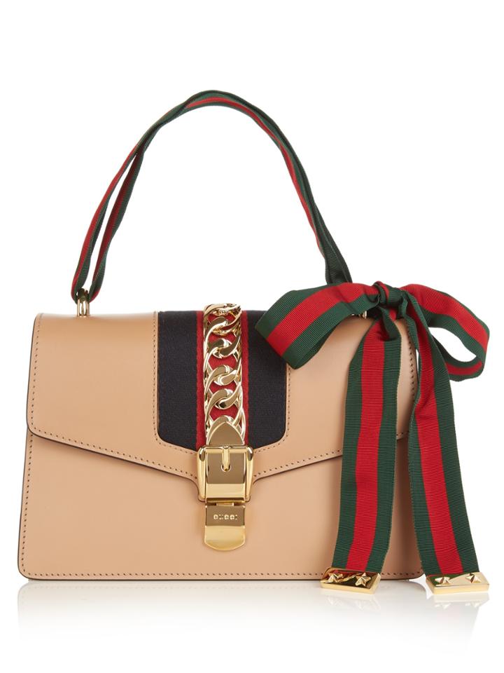 Gucci Sylvie Medium Buckle Leather Shoulder Bag