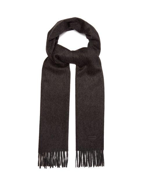 Matchesfashion.com Saint Laurent - Fringed Cashmere Scarf - Mens - Grey