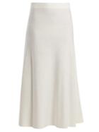 Matchesfashion.com Gabriela Hearst - Freddie Wool Blend Midi Skirt - Womens - Ivory