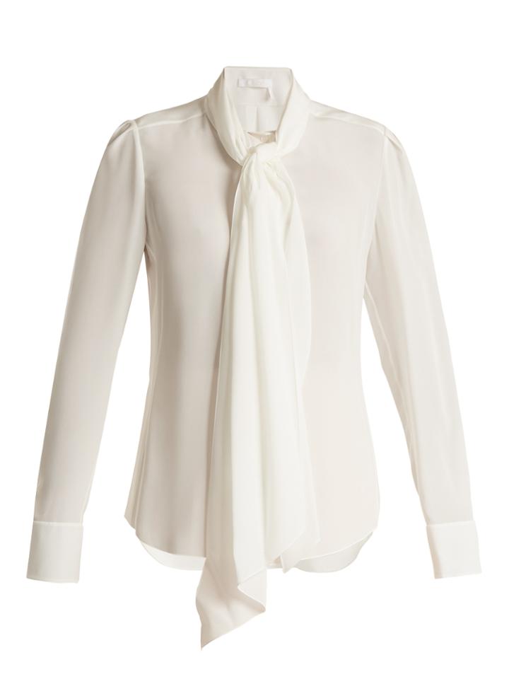 Chloé Neck-tie Silk Blouse