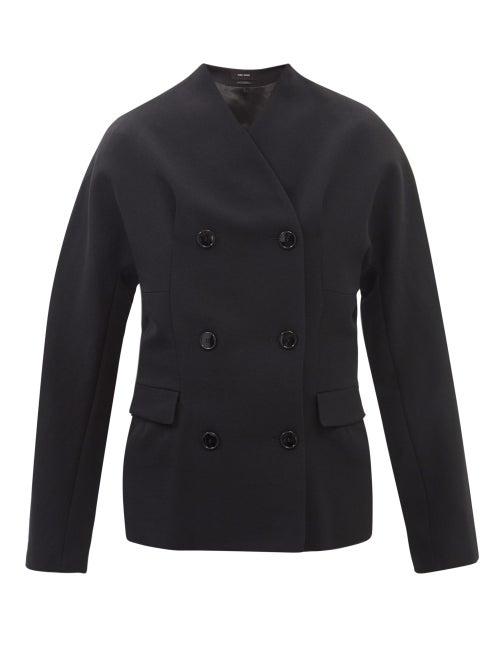 Isabel Marant - Jilma Grown-on Sleeve Collarless Wool-twill Blazer - Womens - Black