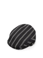 Matchesfashion.com Dolce & Gabbana - Striped Wool-blend Twill Flat Cap - Womens - Black