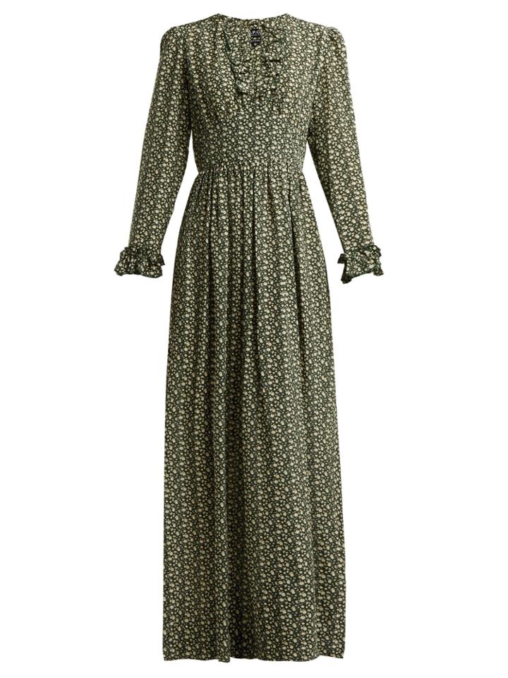A.p.c. Sina Printed Silk-crepe Maxi Dress