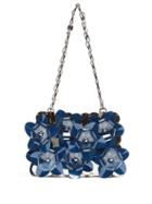 Paco Rabanne - Sparkle Flower-appliqu Sequinned Shoulder Bag - Womens - Blue Multi
