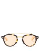 Matchesfashion.com Jacques Marie Mage - Cherokee Round Frame Acetate Sunglasses - Mens - Brown