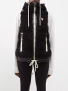 Moncler Grenoble - Teddy Hooded Fleece Gilet - Womens - Black